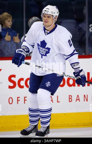 16. November 2008 - Calgary, Alberta, Kanada - Foto des NHL-Spielerprofils von Toronto Maple Leafs' Alexei Ponikarovsky aus der Ukraine während eines Hockeyspiels in Calgary. (Foto: © Larry MacDougal via ZUMA Wire) Stockfoto