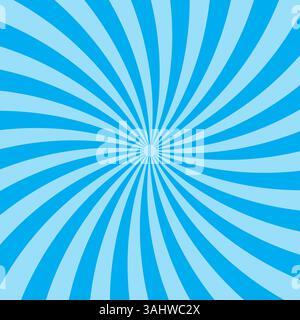Blaue Spiralstrahlen. Abstraktes Radialmuster. Lebendiger Bewegungseffekt. Moderner Vektor-Hintergrund. Stock Vektor