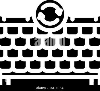 Dachschindel Ersatz Haus Wartung Glyphe Symbol Vektor Illustration Stock Vektor