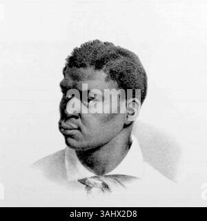 Eine abgeschnittene Version von „Sklaven aus Benguela, Angola, Kongo und Monjolo“, ein Aquarell von Johann Moritz Rugendas um 1830. Das Stück, Teil von „Voyage Pittoresque dans le Bresil“, zeigt die historische Realität afrikanischer Sklaven, die während der Kolonialzeit nach Brasilien gebracht wurden. Stockfoto