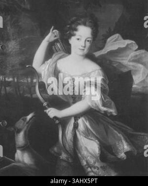 Dieses Porträt der Anne Marie de Bourbon (1675–1700), Tochter des Prinzen Henri Jules von Condé, wurde von Louis Ferdinand Elle dem Jüngeren zwischen 1680 und 1700 gemalt. Das Ölgemälde ist Teil der Sammlung Museum Wasserburg Anholt. Stockfoto