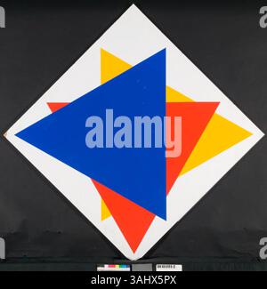 Dieses Werk von Aart Leemhuis nach 1936 mit dem Titel „Ruit III“ ist ein modernes Kunstwerk aus der Sammlung der Kulturerbeagentur der Niederlande, das zeitgenössische Maltechniken widerspiegelt. Stockfoto