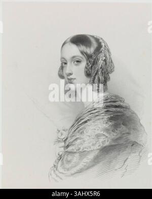 Porträt von Lady Elizabeth Dorothy Anne Georgiana Grey (geb. Howard), in dem sie ihre edle Abstammung und ihren Status zeigt. Das Porträt wurde 1850 von Richard James Lane geschaffen. Stockfoto
