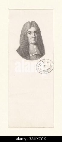 Diese Lithografie aus der Sammlung Boyer stellt Benoît Maugue dar, eine französische Figur aus dem 17. Jahrhundert, die seine Gestalt detailgetreu einfängt. Stockfoto