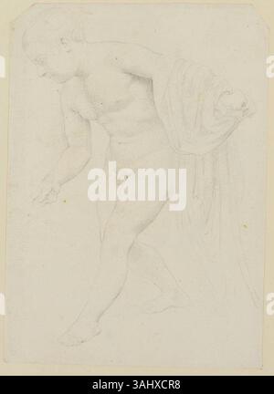 Diese Studie von Peter Paul Rubens, die zwischen 1600 und 1640 erstellt wurde, erfasst einen stehenden Jungen von hinten, in Tuch gewickelt. Die Zeichnung in Kreide veranschaulicht Rubens' Beherrschung der menschlichen Form und Vorhänge. Stockfoto