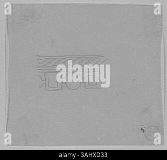 Studie über eine dekorative Basis von Gustave Moreau, die zwischen 1850 und 1895 geschaffen wurde und im Musée Gustave Moreau ausgestellt wurde. Das Kunstwerk konzentriert sich auf ornamentales Design und architektonische Elemente. Stockfoto