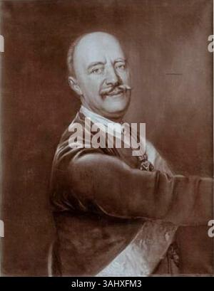 Porträt von Franciszek Salezy Potocki (1700–1772), einem polnischen Adligen aus dem 18. Jahrhundert, gemalt nach Louis-Francois Marteau. Das Öl auf Leinwand spiegelt die würdevolle Haltung und aristokratische Kleidung des Motivs wider und spiegelt den Stil dieser Zeit wider. Stockfoto