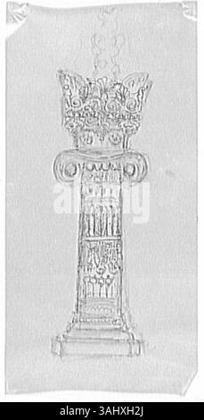 Diese Studie über ein architektonisches Motiv von Gustave Moreau, die zwischen 1850 und 1895 entstand, spiegelt sein Interesse an klassischen und ornamentalen Designelementen innerhalb der Architektur wider. Stockfoto