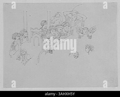 Diese Studie von Gustave Moreau, basierend auf einer persischen Miniatur, entstand zwischen 1850 und 1895. Es ist Teil der Sammlung Musée Gustave Moreau. Stockfoto