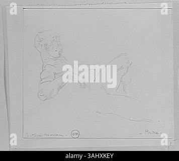 Studie von Gustave Moreau für „Herkules and the Hydra of Lerna“, erstellt zwischen 1850 und 1895 im Musée Gustave Moreau. Das Werk zeigt eine mythologische Szene. Stockfoto