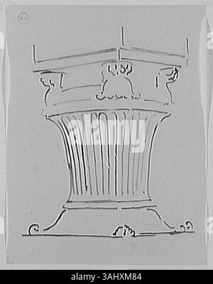 „Etude de Base godronnée“ von Gustave Moreau (1826–1898) ist eine Studie über eine kannelierte architektonische Basis. Das Werk betont dekorative architektonische Elemente und zeigt die Aufmerksamkeit des Künstlers auf feine Details und Texturen. Es ist Teil der Sammlung Musée Gustave Moreau. Stockfoto