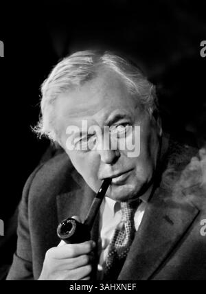 Harold Wilson. Porträt des ehemaligen britischen Premierministers James Harold Wilson, Baron Wilson of Rievaulx (1916–1995) 1975 Stockfoto