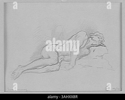 Diese Studie über einen Leichnam von Gustave Moreau wurde für die Darstellung der Schlacht zwischen Herkules und der Hydra erstellt und zeigt seinen detaillierten Ansatz zu anatomischen Studien in seinen mythologischen Gemälden. Stockfoto