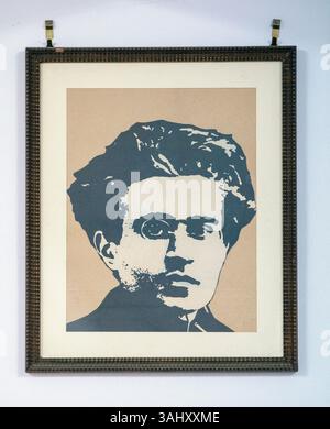 Stilisiertes Porträt von Antonio Gramsci (Ales, 1891 - Roma, 1937), Italien Stockfoto