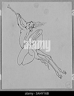 Studium einer Trompete für Les Chimères von Gustave Moreau, die zwischen 1850 und 1895 im Musée Gustave Moreau entstand. Stockfoto