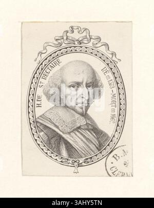Lithografie von Henri de Saint-Nectaire, geboren 1573 und gestorben 1662. Dieser Druck aus der Boyer-Kollektion zeigt die edle Figur in historischen Details. Stockfoto