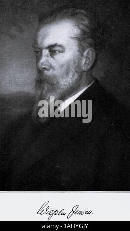 Dieses abgeschnittene Foto aus dem Jahr 1906 zeigt Wilhelm Jensen mit Marie Jensen. Sie wurde Anfang des 20. Jahrhunderts aufgenommen und bietet einen persönlichen Einblick in ihr Leben während dieser Zeit. Stockfoto