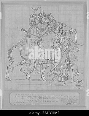 Studie für „die drei Könige“ von Gustave Moreau, erstellt zwischen 1850 und 1895, mit den Königen, ausgestellt im Musée Gustave Moreau. Stockfoto