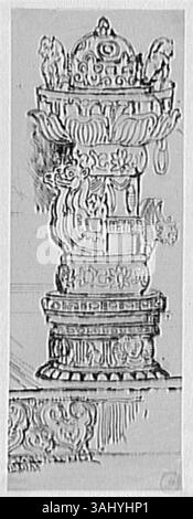 "Etude de colonne" von Gustave Moreau ist eine Studie über eine Säule, Basis und Hauptstadt. Er wurde zwischen 1850 und 1895 gemalt und spiegelt Moreaus Interesse an architektonischen Elementen und deren Integration in seine künstlerischen Werke wider. Es ist Teil der Sammlung Musée Gustave Moreau. Stockfoto