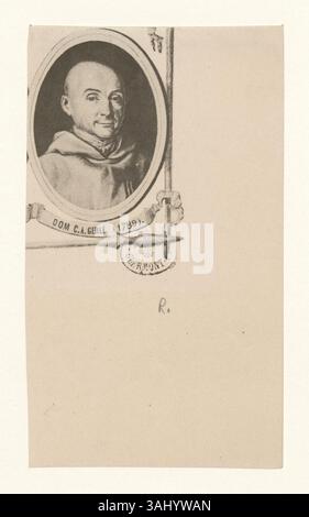 Dieser Druck aus dem Jahr 1789 zeigt Dom Christophe Antoine Gerle, eine prominente kirchliche Persönlichkeit und Beamte. Gerles Rolle während der turbulenten Zeit der Französischen Revolution wird in dieser photomechanischen Reproduktion hervorgehoben. Stockfoto