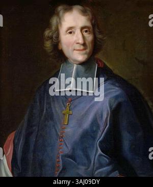 Porträt von Francois de Salignac de la Mothe-Fénelon, Erzbischof von Cambrai, gemalt von Joseph Vivien im 18. Jahrhundert. Das Ölgemälde fängt die religiöse Figur in einer würdevollen und spirituellen Pose ein und symbolisiert seine Rolle in der Kirche. Stockfoto