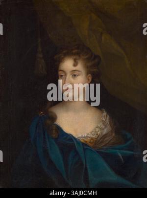Dieses Porträt von Pierre Mignard aus dem 17. Jahrhundert zeigt Marie Anne Victoria von Bayern, Dauphine von Frankreich und zeigt barocke Porträts und königliche Symboliken. Stockfoto