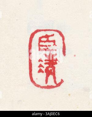 Ein vereinfachtes chinesisches Siegel mit gravierten Zeichen. Es wird traditionell verwendet, um Dokumente und Kunstwerke zu authentifizieren, was die kulturelle und historische Bedeutung von Robben in der chinesischen Gesellschaft widerspiegelt. Stockfoto