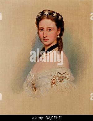 Porträt von Alice, Großherzogin von Hessen und Rhein, geborene Prinzessin von Großbritannien, gemalt von Franz Xaver Winterhalter 1867. Stockfoto