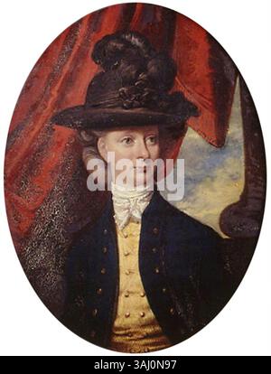 Dieses Porträt von John Downman, gemalt um 1780, zeigt Anne Robinson (1742-nach 1812). Es ist ein Beispiel für britische Porträts aus dem späten 18. Jahrhundert und Teil der National Trust Collection. Stockfoto