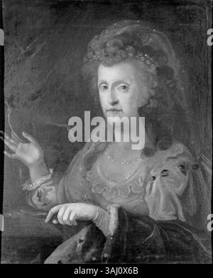 Ein Porträt von Maria Carolina von Österreich (1752–1814), Ehefrau von Ferdinand I. aus den beiden Sizilien, gemalt zwischen 1780 und 1799. Das Öl-auf-Leinwand-Werk zeigt ihre königliche Kleidung und zeigt typische Merkmale für europäische Porträts des späten 18. Jahrhunderts. Stockfoto