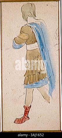 Eine unbenannte Studie von Gustave Moreau, die zwischen 1850 und 1895 entstand und seinen experimentellen Ansatz in Form und Komposition widerspiegelt. Das Werk ist im Musée Gustave Moreau untergebracht. Stockfoto