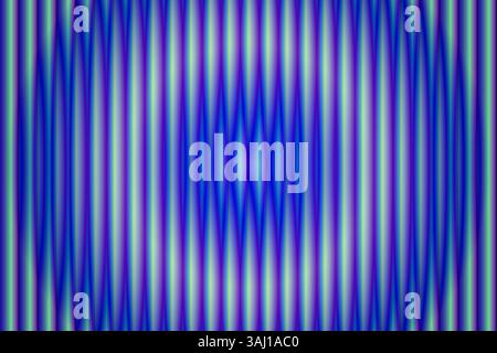 Symmetrisches Muster aus vertikalen blauen und violetten Linien mit einem zentralen runden Design. Stock Vektor