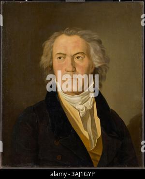 Das 1823 gemalte Porträt von Ludwig van Beethoven befindet sich im Kunsthistorischen Museum in Wien. Es zeigt den berühmten Komponisten in seinen späteren Jahren. Stockfoto