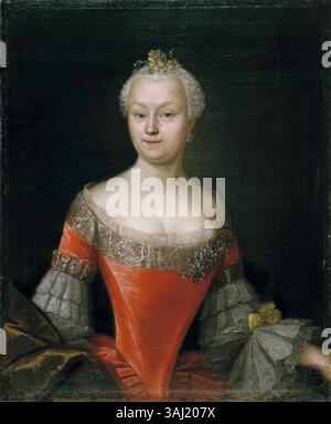 Das von Johann Gottlieb Becker (1720–1782) geschaffene Porträt zeigt Christina Juliana von der Howen, geb. von Witten, aus der Mitte des 18. Jahrhunderts. Sie wurde wahrscheinlich um 1760 fertiggestellt. Stockfoto