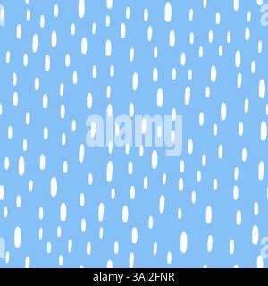 Einfaches Regenmuster. Kleiner Strichhintergrund. Illustration Regenfälle. Weiße gestrichelte vertikale Linien. Vektortextur Stock Vektor