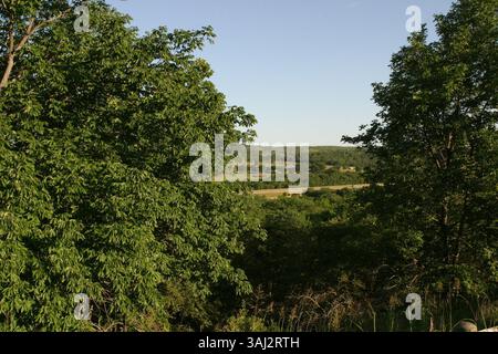 29. Mai 2004: Chockie, OK, USA - 28. Mai 2004: Chockie, Oklahoma, USA: Heimatstadt der Country-Musikkünstlerin Reba McEntire: Blick über den Highway in Chockie, Oklahoma. Obligatorischer Fotoausweis: Ferguson/Admedia (c) Kevin Ferguson/2004 (Bildausweis: © Kevin Ferguson/AdMedia via ZUMA Wire) Stockfoto
