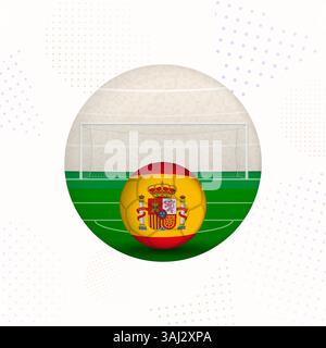 Spanien Flaggenbild für Sportaktionen, Spanien Fußball bereit für den Kickoff. Perfekt für sportliche Designs, Fußballturniere und vieles mehr Stock Vektor