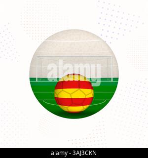 Katalonien Flagge Fußball Bild für Sportaktionen, Katalonien Fußball bereit für den Start. Perfekt für sportliche Designs und Fußballturniere Stock Vektor