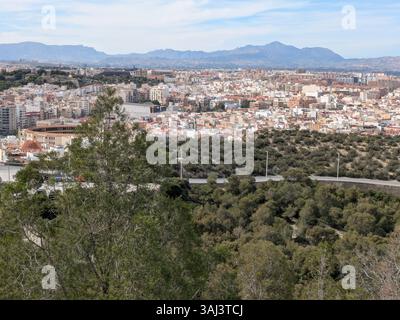 Blick über Alicante vom Schloss Stockfoto