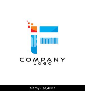 WENN, FI Letter Tech, ict, IT Logo Design Vektor Stock Vektor