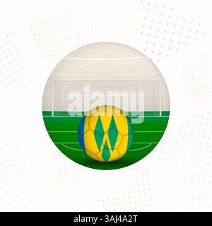 Saint Vincent und die Flagge der Grenadinen Fußball Image für Sportaktionen, Saint Vincent und der Grenadines Fußball bereit für den Kickoff. Perfekt für Stock Vektor