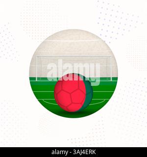 Bangladesch Flag Football Image für Sportaktionen, Bangladesch Fußball bereit für den Kickoff. Perfekt für sportliche Designs, Fußballturname Stock Vektor