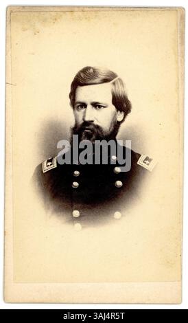 Ein Foto von Oliver Otis Howard, aufgenommen zwischen 1861 und 1865. Howard war während des Amerikanischen Bürgerkriegs Gewerkschaftsgeneral, bekannt für seine Führung in der Schlacht von Chattanooga. Stockfoto
