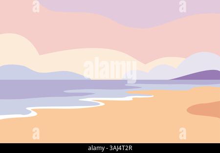 Abstrakter Sommerhintergrund mit Sandstrand Stock Vektor
