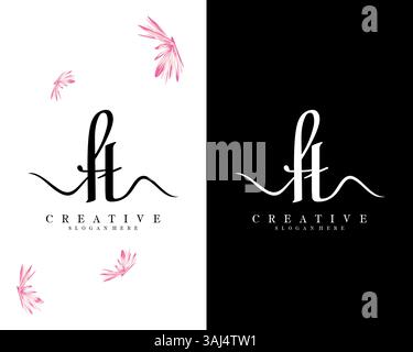 Creative Script Letter FT, TF Logo Design Vektor Stock Vektor