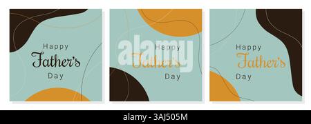 Happy Vathers Day setzte helle Poster und Banner im Boho-Stil. Vektorabbildung Stock Vektor