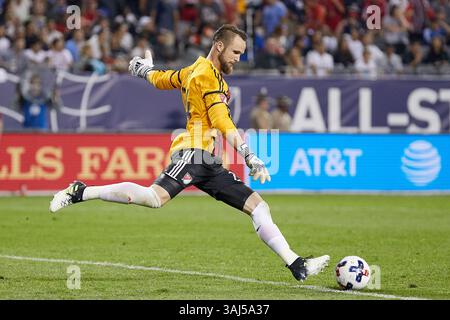 2. August 2017 – Chicago, IL, USA – Chicago, IL – Mittwoch, 2. August 2017: Die Major League Soccer All-Stars spielen ihr Spiel zwischen MLS All-Stars und Real Madrid im Soldier Field. (Kreditbild: © Robin Alam/ISIPhotos via ZUMA Wire) Stockfoto