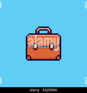 Pixel Art Aktenkoffer-Spiel-Asset-Design Stock Vektor
