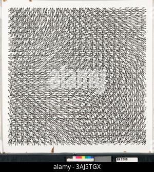 A.F.E. van Rossums modernes Kunstwerk „P.V. structuur op dubbel stramien“ erforscht komplexe abstrakte Strukturen und Muster zeitgenössischer niederländischer Kunst. Stockfoto