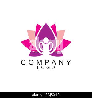 Yoga, Spa, Meditation Lotus Blume Logo Design Vektor Stock Vektor